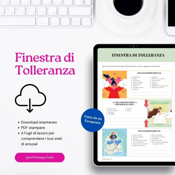 PDF stampabile. Fogli di lavoro: "Finestra di Tolleranza". Gestione degli stati di IperArousal e IpoArousal