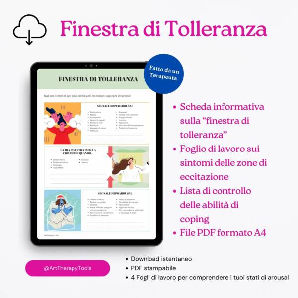 PDF stampabile. Fogli di lavoro: "Finestra di Tolleranza". Gestione degli stati di IperArousal e IpoArousal - immagine 3