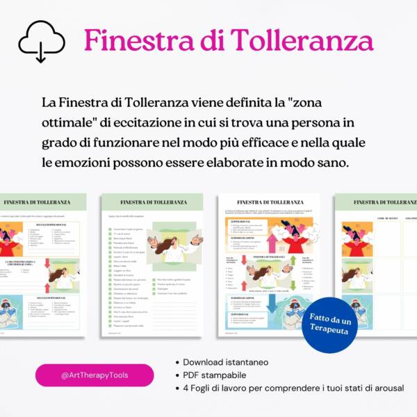 PDF stampabile. Fogli di lavoro: "Finestra di Tolleranza". Gestione degli stati di IperArousal e IpoArousal - immagine 4